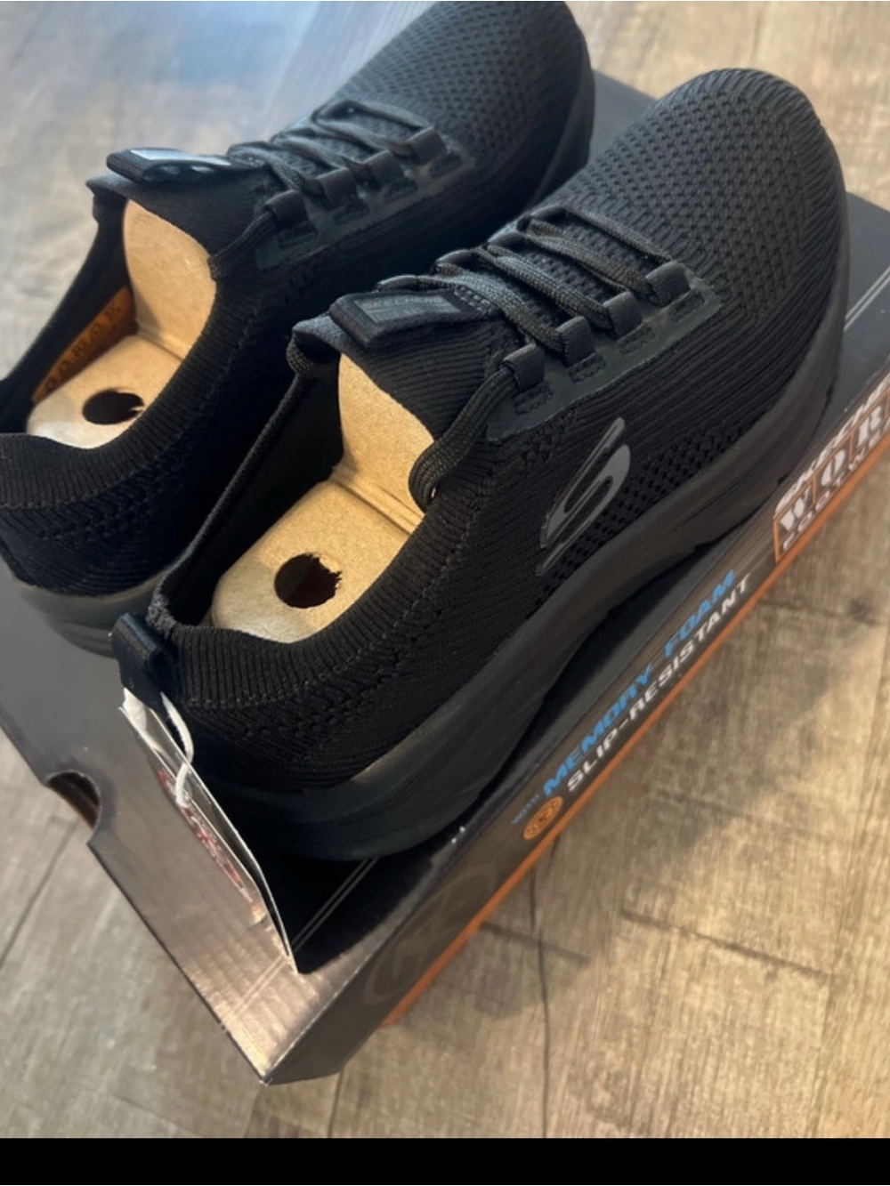 Skechers Men's Black Knit Slip-On Athletic Sneakers